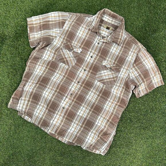 Y2K Short Sleeve Button up Flannel Shirt - Picture 1 of 3